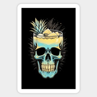 Pineapple Juice in Skull Glass Sticker